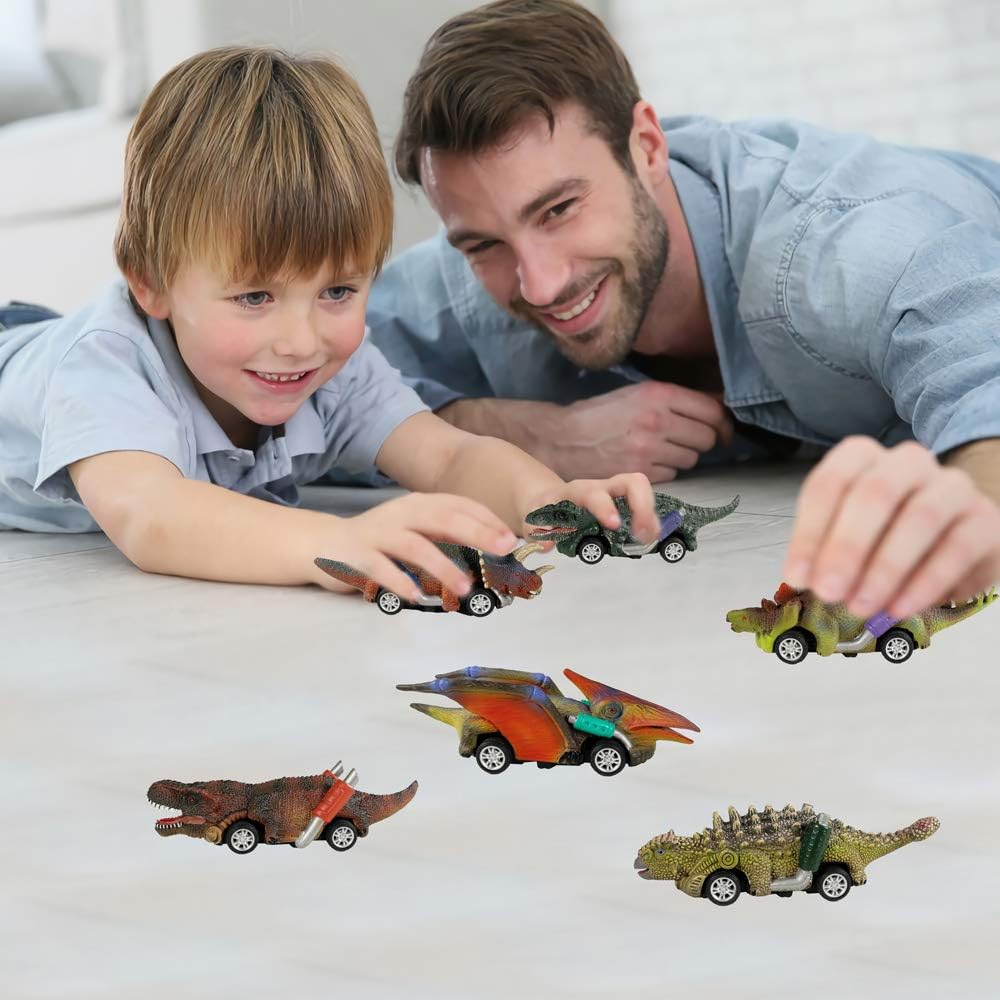 Set 6 Masinute Dinozauri De Jucarie Pentru Copii, KidProtect Jurassic Speeders, 3 ani+ Set 6 Masinute Dinozauri De Jucarie Pentru Copii, KidProtect Jurassic Speeders, 3 ani+